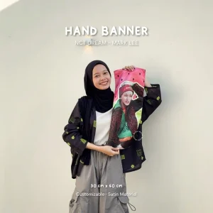 Hand Banner Kain Kpop Bahan Satin Custom 30x60 cm