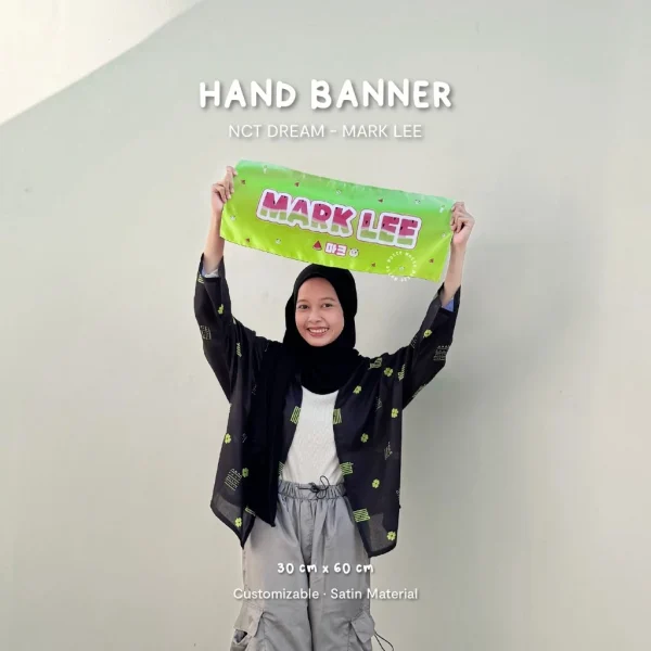 Hand Banner Kain Kpop Bahan Satin Custom 30x60 cm - Image 2