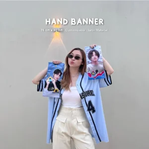 Hand Banner Kain Kpop Bahan Satin Custom 15x30 cm